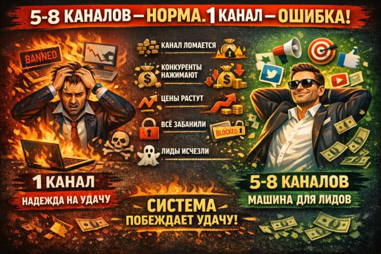 5+ рекламных каналов vs. 1: почему это вопрос выживания